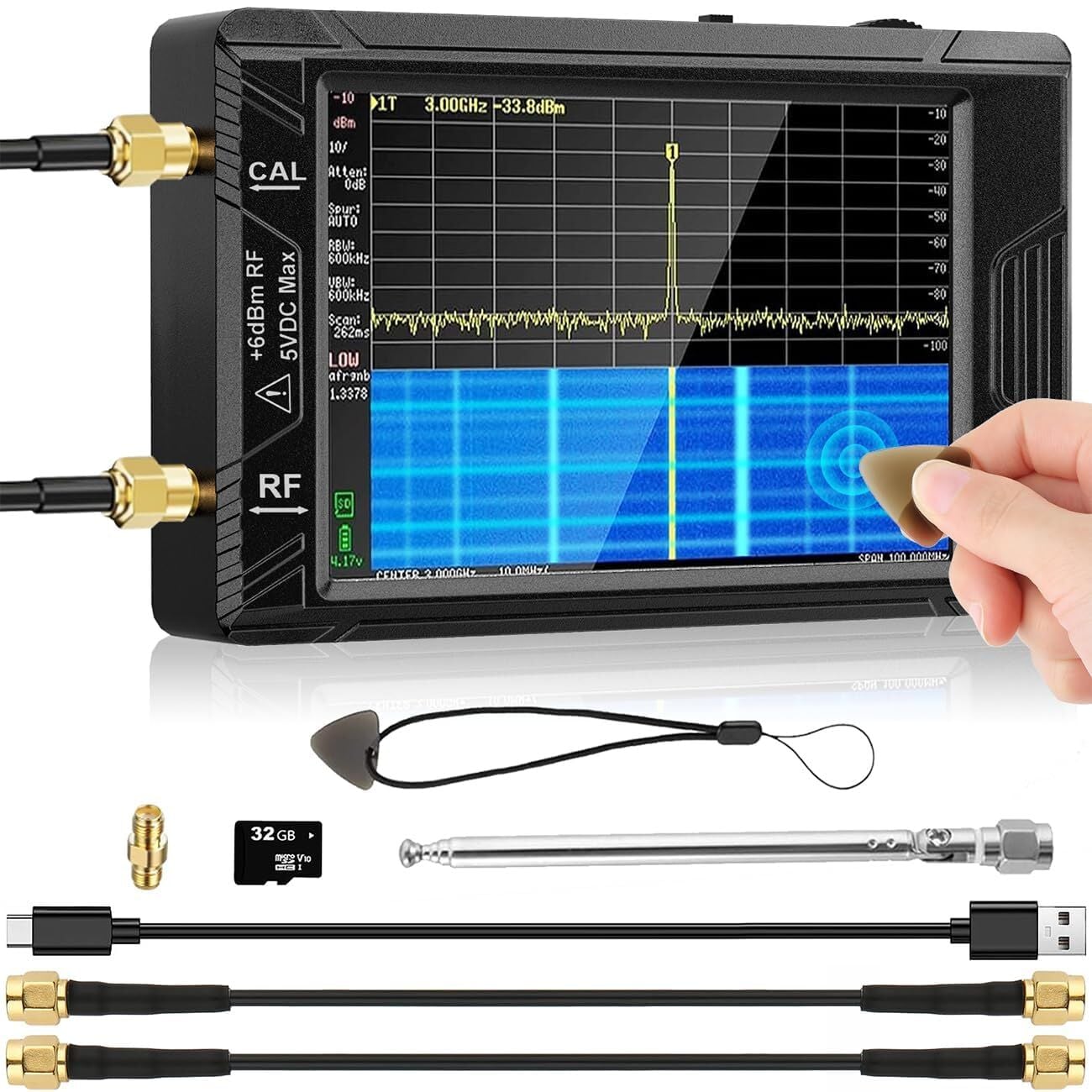 Tinysa Ultra 100k-5.3GHz Spektrum Analizörü 4 inç HD Dokunmatik Ekran
