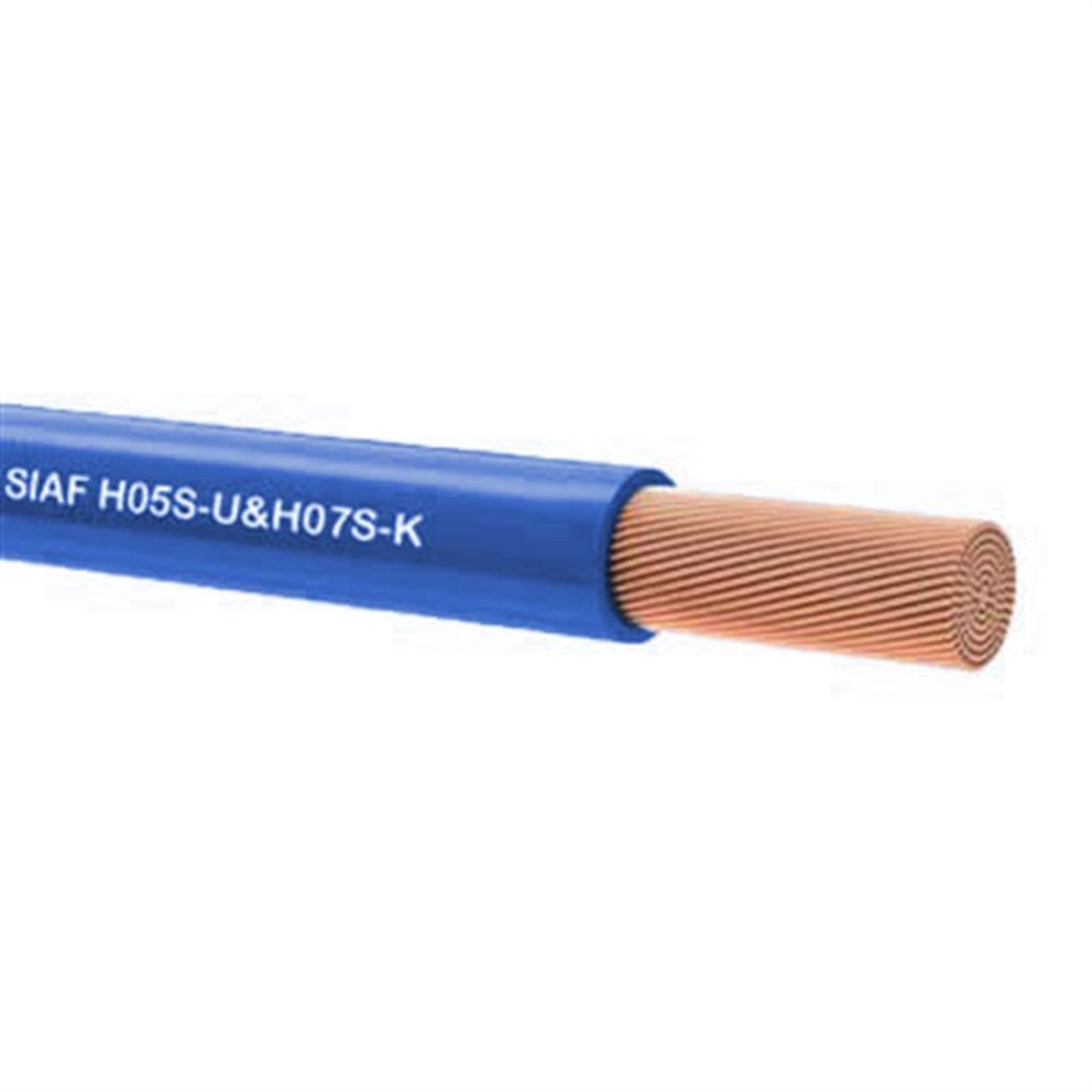 1 Metre SIAF 2.5 mm 10 Awg Tek damarlı Yanmaz silikon kablo MAVİ