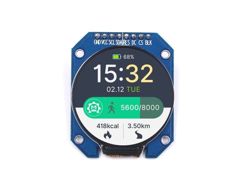 1.28 inc 240x240 Yuvarlak Oled Lcd Ekran