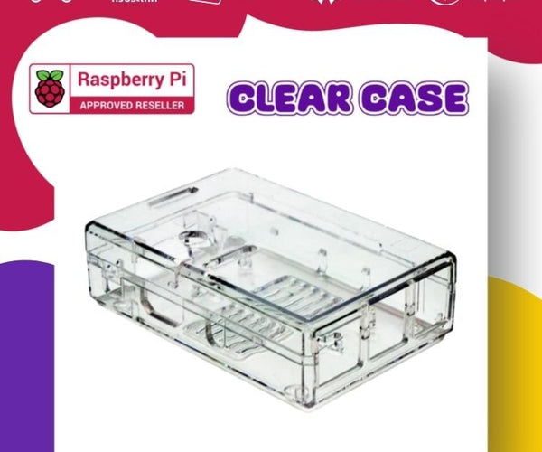 Case CLEAR ENCLOSURE FOR RASPBERRY PI3 B+, PI 3, 2 & B+