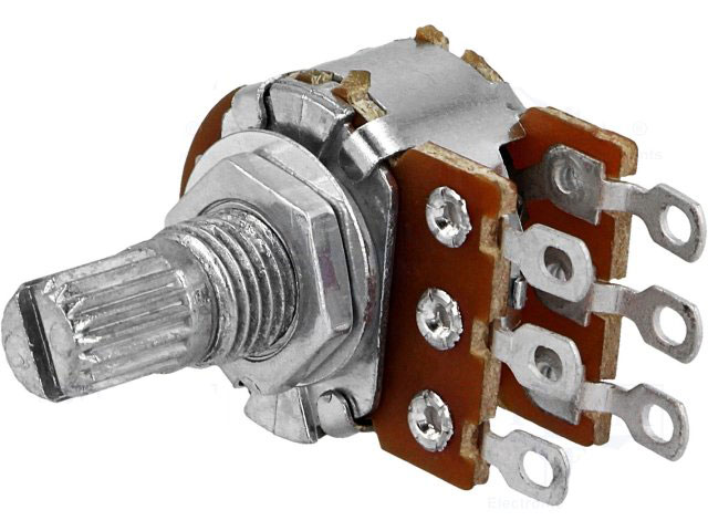 Potentiometer Linear Stereo - Solder Lugs