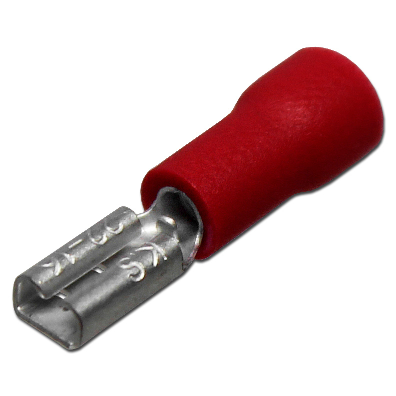 Ακροδέκτης Flat 4.8mm Female Red (bag of 100)