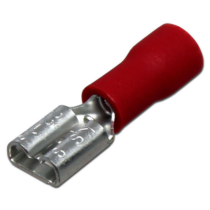 Ακροδέκτης Flat 6.4mm Female Red (bag of 100)