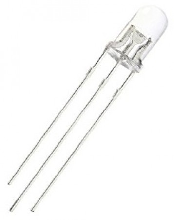 LED Διάφανο 5mm Bi-Color (Red/Blue)