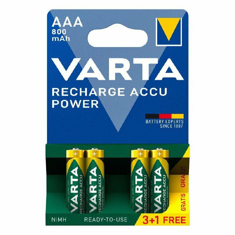 Μπαταρία Varta Επαναφορτιζόμενη 1.2V AAA R3 800mAh (4pack)