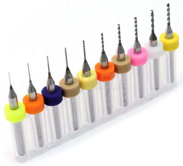 PCB Drill Bits 10pcs 0.3 - 1.2mm