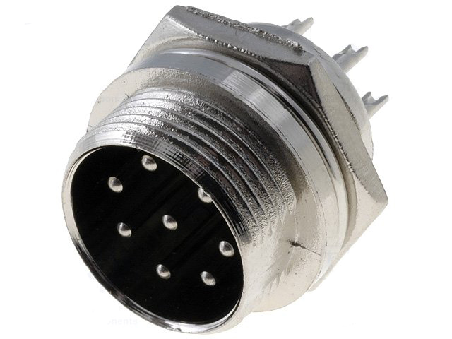 Microphone Connector Male 8-Pin - Panel Mount