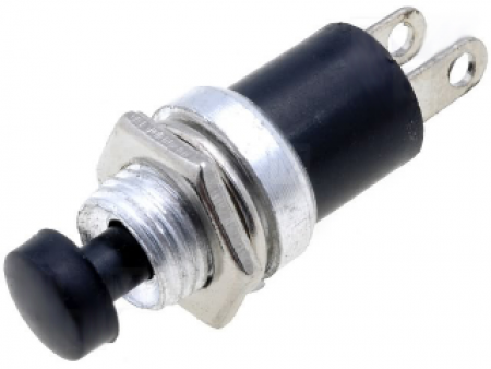 Momentary Button NC - Panel Mount (Black)