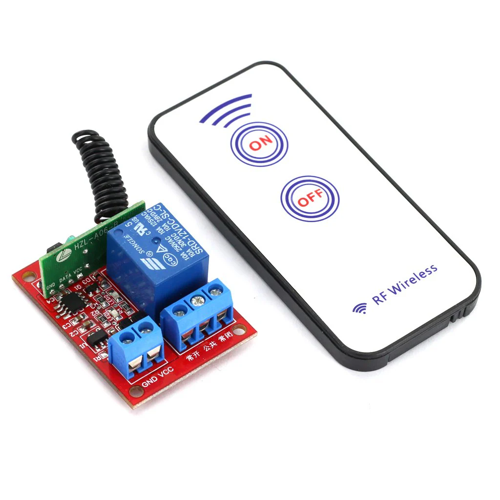 12V One Channel RF Wireless Relay Module with Remote Control - iotwebplanet.com