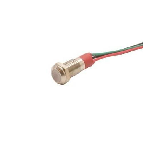 WD08L-P2/RG- 8mm 12-24V Kablolu Metal Sinyal Lambası - 2 Renk Katot