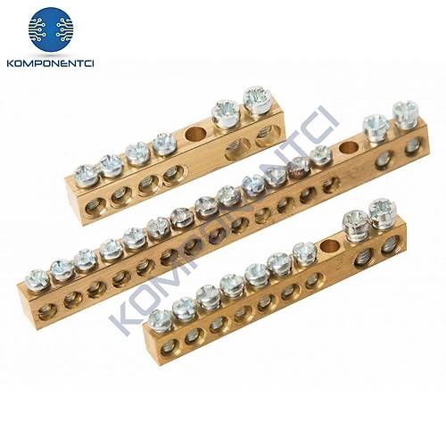 Delikli Pano Topraklama Klemensi Ayaksız PTK5005 2+10 6,5 x 9 mm 20 Adet