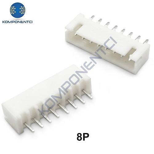 8 Pin JST-XH 2.54 Düz Tunik Konnektör Erkek