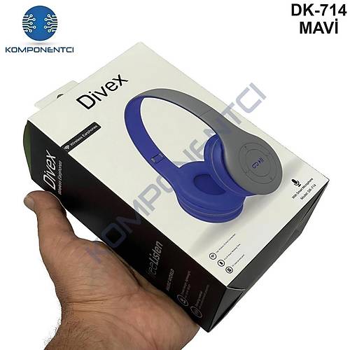 Divex Kulak Üstü Kablosuz Bluetooth Kulaklık Mavi DK-714