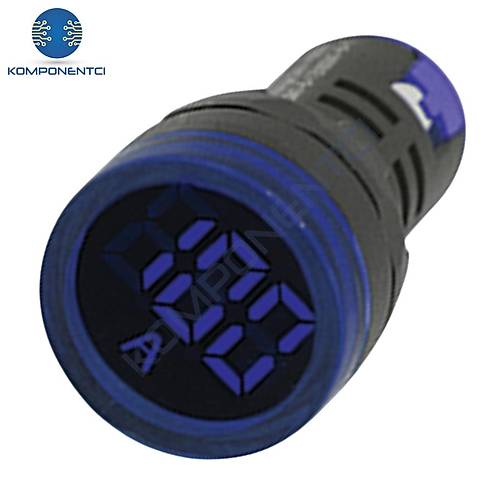 Gwest 22 AS-M 22mm AD-116 Serisi Akım Trafolu Mavi Ampermetre 0-100A