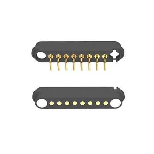 8-Pin 2.54mm 90C Pogo Pin Manyetik Konnektör Takımı