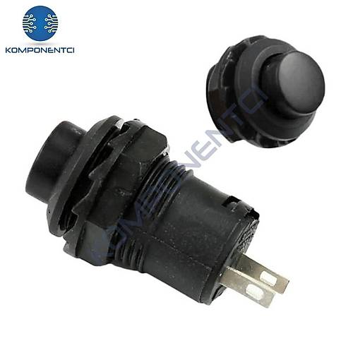 IC-191C (IC-186D) Buton Plastik Yaylı 12mm 2P DS-227 Siyah