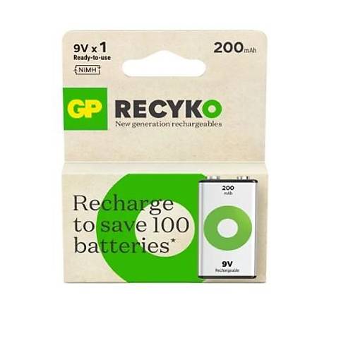 GP Recyko 200 mAh 9V Şarjlı Pil