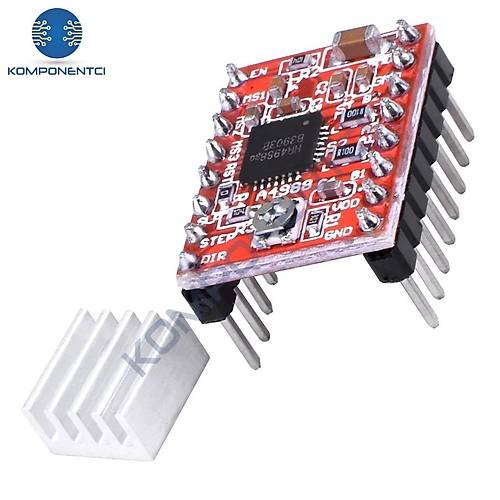 A4988 Step Motor Sürücü Kartı 2A + Alüminyum Soğutucu