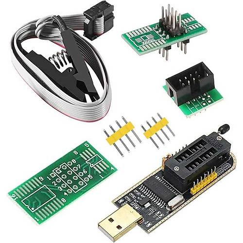 CH341A 24 25 Serisi EEPROM Flash BIOS USB Programlayıcı + SOIC8 Test Klipsi