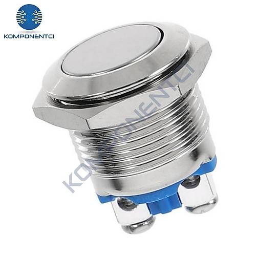 IC-182 D98 Ø19mm Buton Metal Düz PBS28B-2