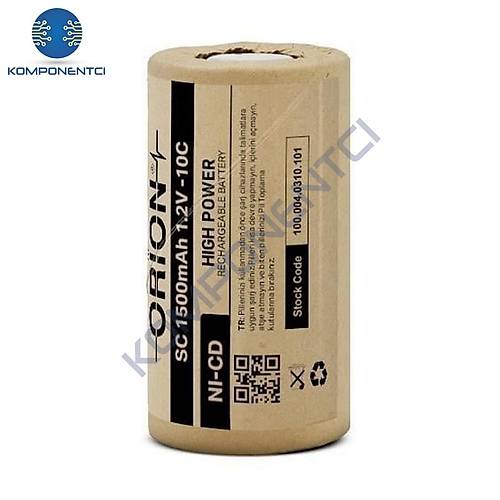 Orion 1.2V Ni-Cd SC 1500mAh Şarj Edilebilir Pil - HP