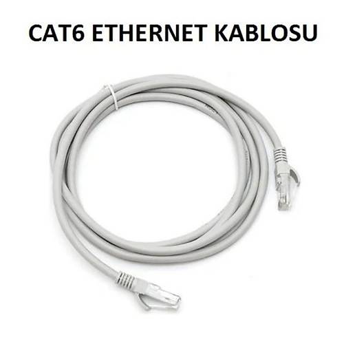 CAT6 UTP Patch Kablo Ethernet Kablosu Gri Renk 3 Metre