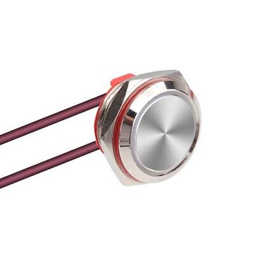 WD16C1-Wired-P1 16mm Düz Yaylı Metal Buton - Kablolu