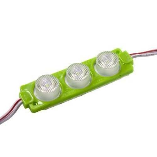 3W Mercekli Modül 3'lü Led - Yeşil 12V