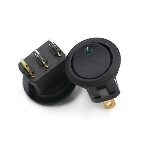 KCD1 Yeşil Nokta Işıklı On-Off Anahtar 12V