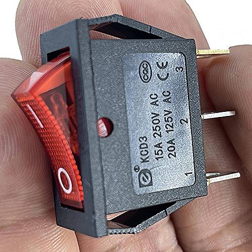 IC-113 Dar Işıklı Anahtar On-Off 3P Kırmızı