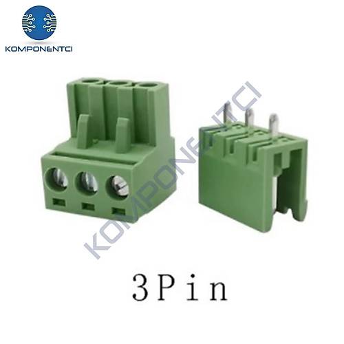 3 Pin 5.08mm Geçmeli 180C Takım Klemens