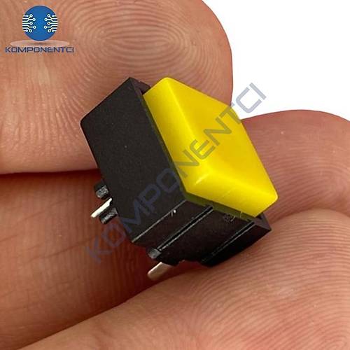 IC-204C Yaylı Kare Plastik Buton 12x12mm PBS-18B (Sarı)