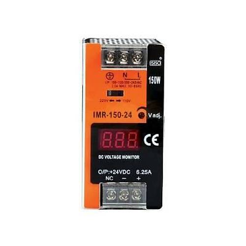 IMR-150-12 - 150W 12VDC 12.5A Mini Göstergeli Raya Montajlı Güç Kaynağı