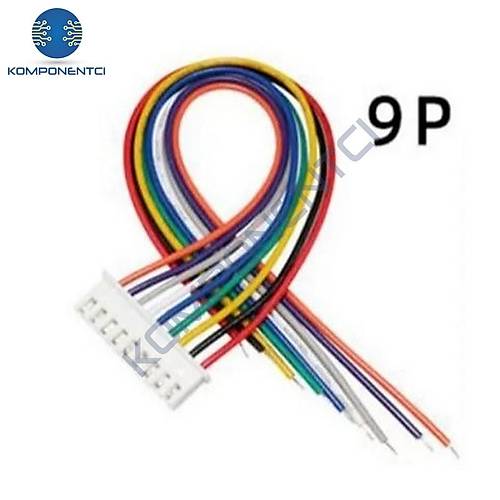 JST-XH 2.54mm 9 Pin 26AWG 20cm Tek Damarlı Dişi Bağlantı Kablosu