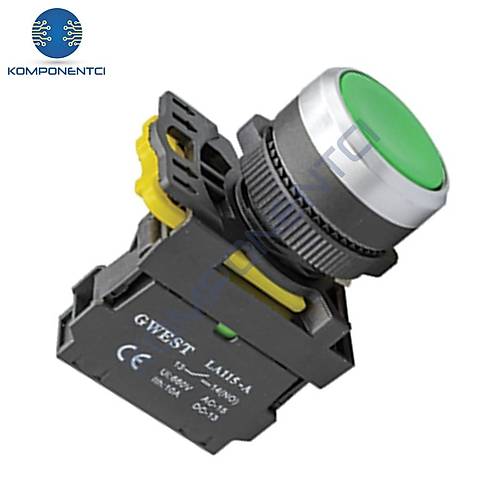 Gwest A5-10 22mm Yeşil Yaylı Buton 1NO