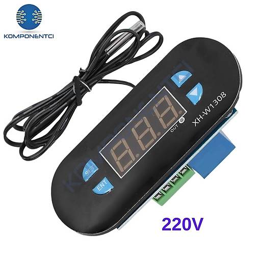 XH-W1308 220V Röle Çıkışlı Dijital Termostat - Sıcaklık Kontrol Cihazı