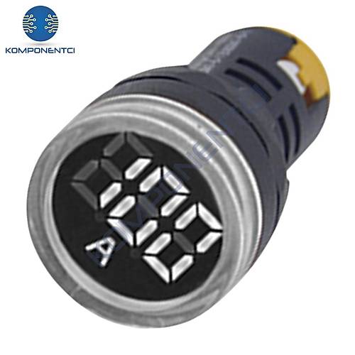 Gwest 22 AS-B 22mm AD-116 Serisi Akım Trafolu Beyaz Ampermetre 0-100A
