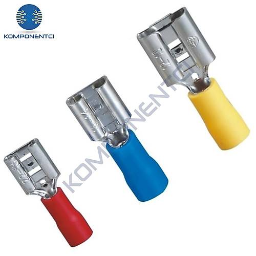 Gwest Dişi Faston Tip İzoleli Kablo Ucu GFD-1638 0.50-1.50mm Kırmızı 200 Adet