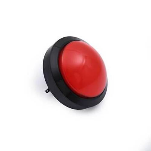 100mm 12V Düz Işıklı Oyun Makinesi Butonu - Kırmızı