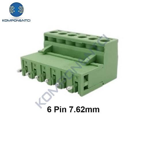 6 Pin 7.62mm Geçmeli 180C Takım Klemens