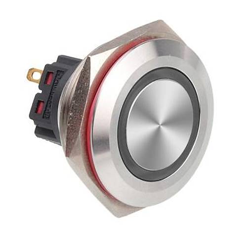WD30B-P1Z-E 30mm Düz Anahtarlı Işıklı Metal Buton - Beyaz