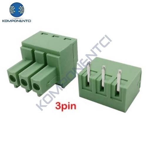 3 Pin 3.81mm Geçmeli 90C Takım Klemens