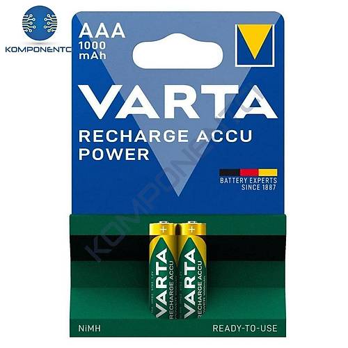 Varta 1000mAh AAA Şarjlı İnce Pil 2'li Paket