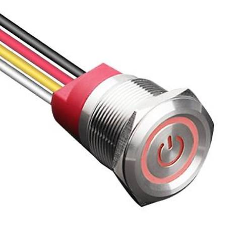 WD22T-P2-EC 22mm Dokunmatik Touch Metal Buton - Kırmızı