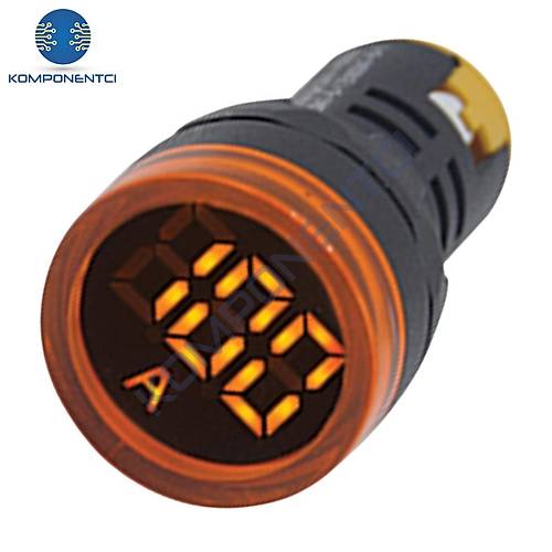 Gwest 22 AS-S 22mm AD-116 Serisi Akım Trafolu Sarı Ampermetre 0-100A