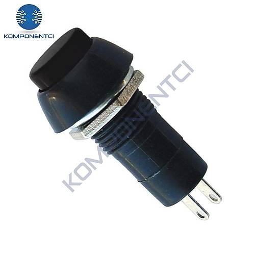 IC-186 Buton Plastik (PBS11B) Yaylı 12mm Siyah