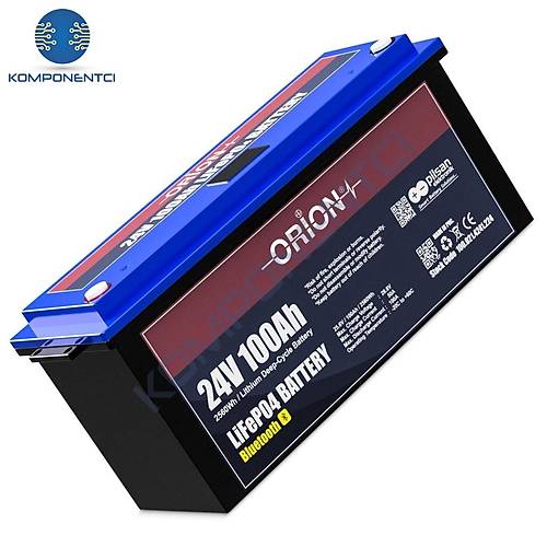 Orion Akü LifePO4 24100B 24V 100AH Bluetooth Ekranlı