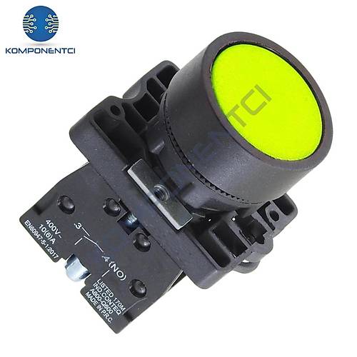 LAY5-EA51 22mm Buton Normalde Açık Kontak Sarı