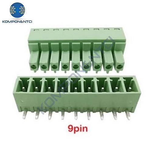 9 Pin 3.81mm Geçmeli 90C Takım Klemens