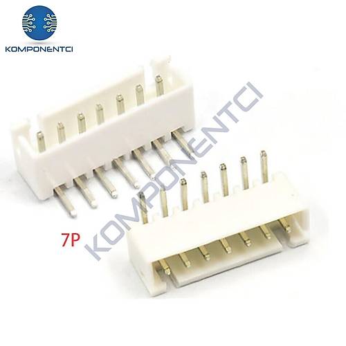 7 Pin JST-XH 2.54 Tunik Konnektör Erkek Eğik 90°